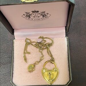 Juicy Couture Gold Heart Padlock Necklace